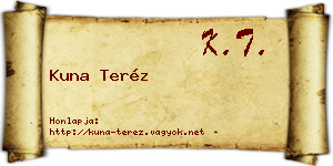 Kuna Teréz névjegykártya